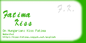 fatima kiss business card